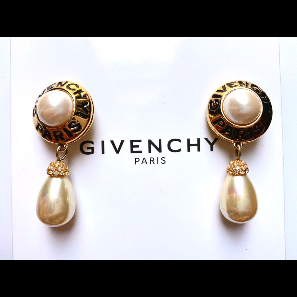 Vintage Givenchy drop pearl earrings